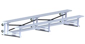 15 FT (2 Row Bleacher Single Foot Plank Tip & Roll) Bleacher
