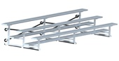 3 Row 15' Bleacher Single Foot Plank Tip & Roll BLCH-3TRG