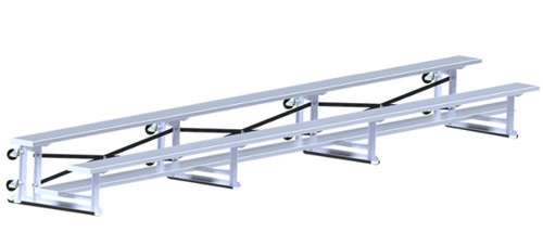 2 Row 21' Bleacher Single Foot Plank Tip & Roll BLCH-221TRG