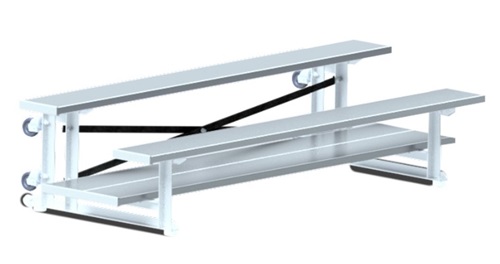 2 Row 7.5' Bleacher Double Foot Plank Tip & Roll BLDP-275TRG