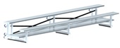 2 Row 15' Bleacher Preferred Double Foot Plank Tip & Roll BLDP-2TRG