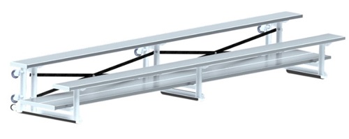 2 Row 15' Bleacher Preferred Double Foot Plank Tip & Roll BLDP-2TRG