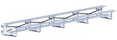 2 Row 27' Bleacher Single Foot Plank Tip & Roll BLCH-227TRG