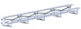 2 Row 27' Bleacher Single Foot Plank Tip & Roll BLCH-227TRG