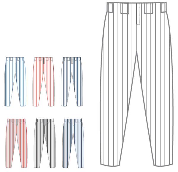 Heavyweight Pinstripe Custom Baseball Pants Elastic Hem Baseball Equipment & Gear
