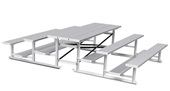 3 Row 7.5' Bleacher Single Foot Plank Back-To-Back BTBB-375