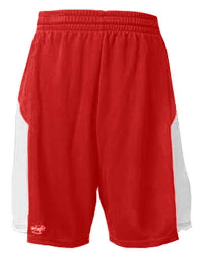 Mens 9" Inseam Flatback Mesh Geometrical Side Panels Basketball Shorts