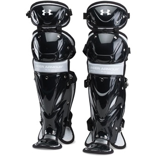 Schutt Sports Adjustable Umpire Leg Guards - Black, 14" To 18" Shin & Knee Protection With Removable Pads
