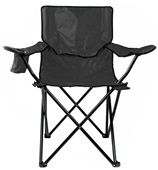 Folding Outdoor Beach Camp Bag Chair with Cup Holder, Outdoor Arm Chair (BLACK)
