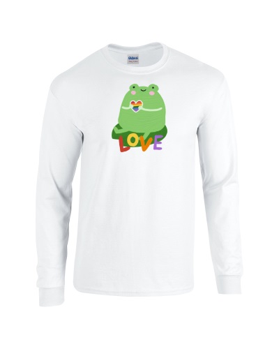 Epic Pride Gay Frog Love Ally LGBTQIA Long Sleeve Cotton Graphic T-Shirts. Free shipping.  Some exclusions apply.