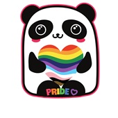 Epic Ladies Pride Panda Love Rainbow LGBTQIA V-Neck Graphic T-Shirts