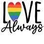 Epic Ladies Pride Love Always Rainbow LGBTQIA V-Neck Graphic T-Shirts