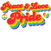 Epic Ladies Pride Peace Love Big Rainbow LGBTQIA V-Neck Graphic T-Shirts