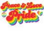Epic Ladies Pride Peace Love Big Rainbow LGBTQIA V-Neck Graphic T-Shirts