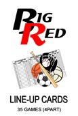 Baseball/Softball Line-Up Card Booklet -35 Games
