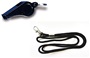  Black Plastic Whistle with Black Lanyard 