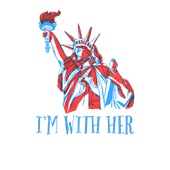 Epic Ladies I'm With Her Liberty 4th of July V-Neck Graphic T-Shirts