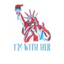 Epic Ladies I'm With Her Liberty 4th of July V-Neck Graphic T-Shirts