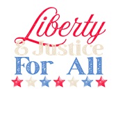 Epic Ladies Liberty & Justice For All 4th of July V-Neck Graphic T-Shirts