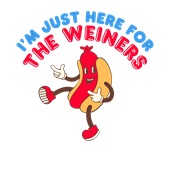 Epic Ladies I'm Just Here for the Weiners 4th July V-Neck Graphic T-Shirts