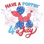 Epic Ladies Have a Poppin' Fourth of July V-Neck Graphic T-Shirts