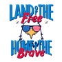 Epic Land of Free Home of Brave USA Eagle Long Sleeve Cotton Graphic T-Shirts