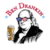 Epic Adult/Youth Ben Drankin' USA Beer Funny 4th July Cotton Graphic T-Shirts