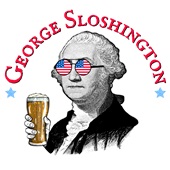 Epic Ladies George Sloshington USA Funny Beer Party V-Neck Graphic T-Shirts