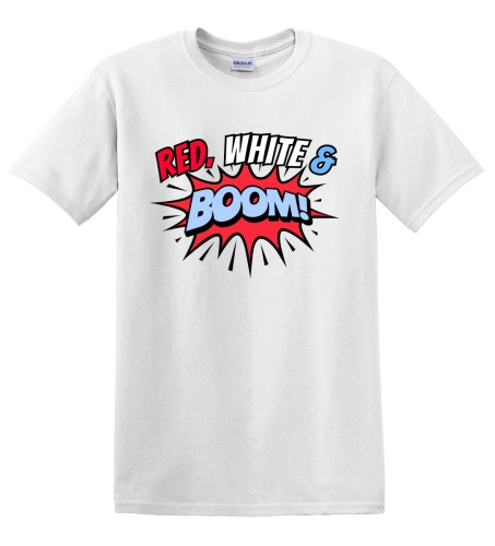 Epic Adult/Youth Red White & Boom USA Funny 4th July Cotton Graphic T-Shirts. Free shipping.  Some exclusions apply.
