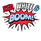 Epic Ladies Red White & Boom USA Funny 4th July V-Neck Graphic T-Shirts