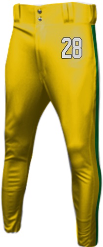 Sublimated Tapered Baseball Pant - Single Stripe Poly Twill