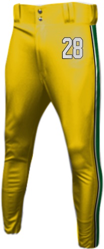 Sublimated Tapered Baseball Pant - Triple Stripe Poly Twill