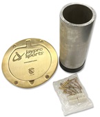 Floor Sleeves with Brass Cover Plate For Pickleball Posts (2-7/8" Upright) PAIR 