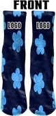 Custom Sublimated "Blossom" 6" Crew Knit Socks for Sports Teams