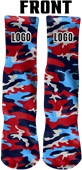 Custom Sublimated "Camo" 6" Crew Knit Socks for Sports Teams