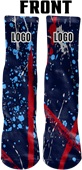 Custom Sublimated "Grunge" 6" Crew Knit Socks for Sports Teams