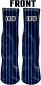 Custom Sublimated "Pinstripe" 6" Crew Knit Socks for Sports Teams