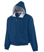 Adult Fill Zip Hooded Taffeta Jacket Lined Fleece (A3XL - Navy)