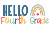 Epic Adult/Youth Hello Fourth Grade Back to School Cotton Graphic T-Shirts