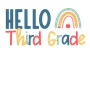 Epic Adult/Youth Hello Third Grade Back to School Cotton Graphic T-Shirts
