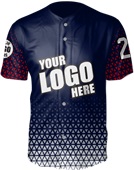 Full-Button Sublimated Birdseye Mesh Baseball Jerseys - "Triangles"