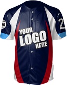 Full-Button Sublimated Birdseye Mesh Baseball Jerseys - "Wavepoint"