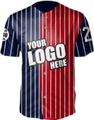 Full-Button Sublimated Birdseye Mesh Baseball Jerseys - "Pinstripe"