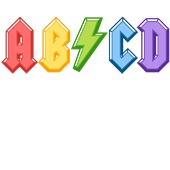 Epic Ladies ABCD Band Style ACDC Font Back to School V-Neck Graphic T-Shirts