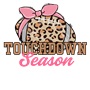 Epic Touchdown Season Football Cute Leopard Long Sleeve Cotton Graphic T-Shirts