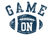 Epic Adult/Youth Game On Football Blue Grunge Varsity Fan Cotton Graphic T-Shirts