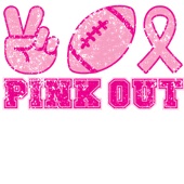 Epic Adult/Youth Pink Out Football Vintage Breast Cancer Cotton Graphic T-Shirts