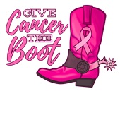 Epic Ladies Give Cancer the Boot BCA Cowboy Western V-Neck Graphic T-Shirts