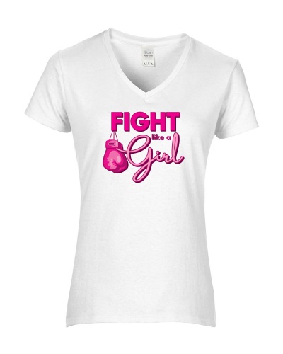 Epic Ladies Fight Like A Girl Cancer BCA Shadow V-Neck Graphic T-Shirts. Free shipping.  Some exclusions apply.