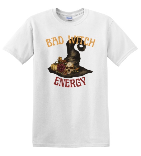 Epic Adult/Youth Bad Witch Energy Skull Pumpkin Hat Cotton Graphic T-Shirts. Free shipping.  Some exclusions apply.